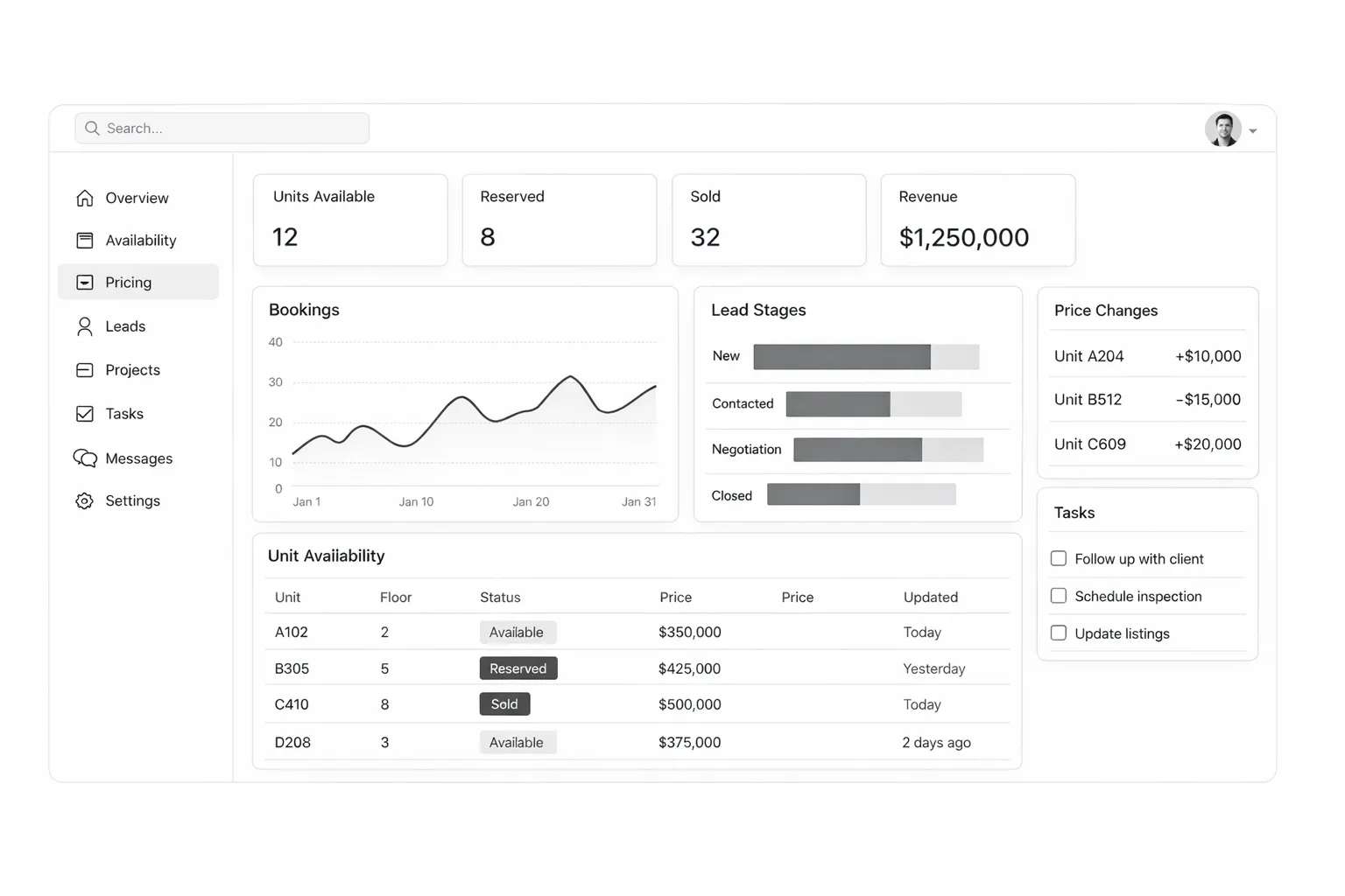 Seamless CRM System Interface